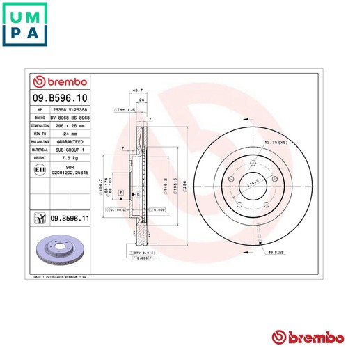 Brake disc b596 11 - brake,